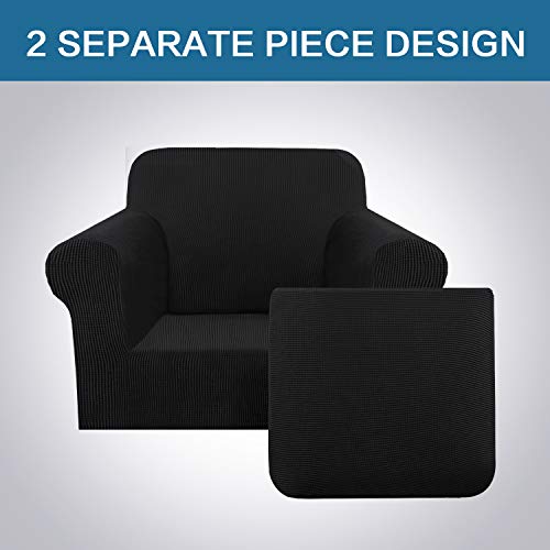 2 Piece Stretch Stylish Furniture Cover (Small / Black)