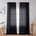 Black Sheer Curtains 108 Inches Long (Black / 59"W x 108"L (Pack of 2))