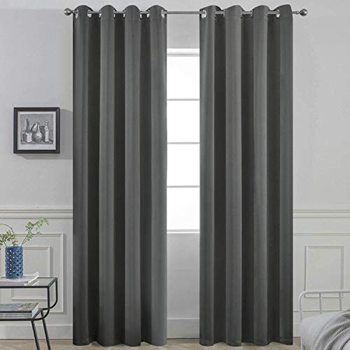 Room Darkening Curtains 52x84 inch Length Dark Grey (Dark Grey / 52"W x 84"L (Pack of 2))