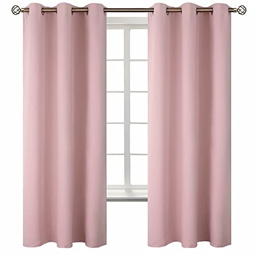 Pink Room Darkening Curtains 63 Inch for Bedroom (Baby Pink / 42"W x 63"L (Pack of 2))
