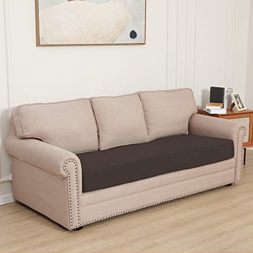 Stretch Cushion CoverSofa Cushion Furniture Protector Sofa Seat Sofa slipcover Sofa Cover Soft Flexibility with Elastic Bottom (X Large / Chocolate)