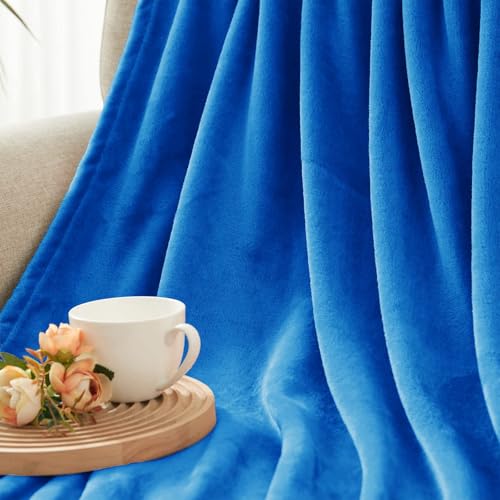 Soft Fleece Blanket Queen Size for Bed (Cobalt Blue / Queen (90" x 90"))