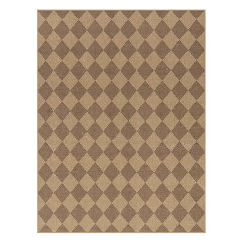Checkered Easy Jute Dining Room Rug (9' x 12' (Rectangular) / Nature/Checkerboard -2)