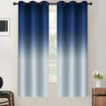 Blue to Grey White Ombre Room Darkening Curtains 63 Inch (42"W x 63"L (Pack of 2) / Blue to Grayish White)