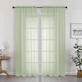 Sheer Curtains 72 Inches Long 2 Panels Set (Light Green / 42"W x 72"L (Pack of 2))