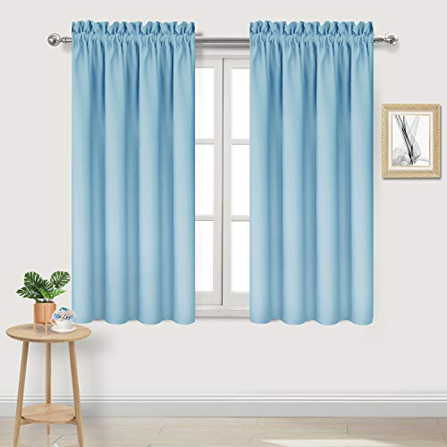 Blackout Curtains for Bedroom Living Room 42 x 45 Inch Long 2 Panels (Light Blue / 42"W x 45"L (Pack of 2))