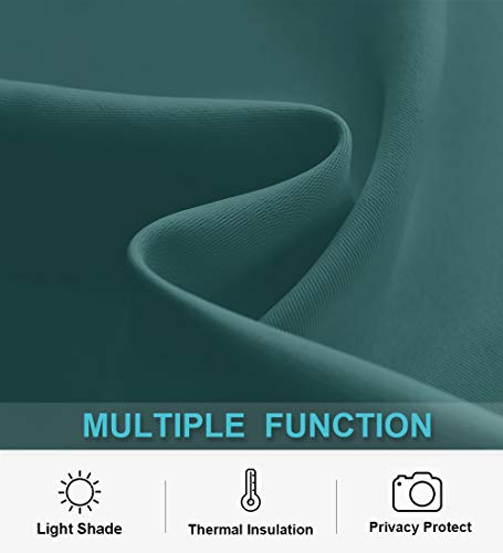 Short Teal Blackout Curtains for Small Bedroom Kitchen Cafe Window (Teal / 42"W x 36"L (Pack of 2))