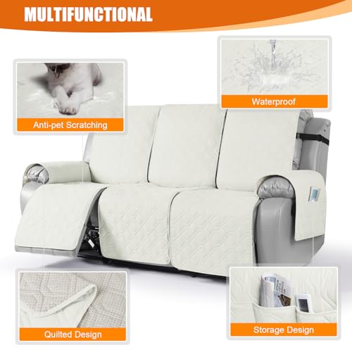 Waterproof Recliner Couch Covers (Off White / 3 Seater)