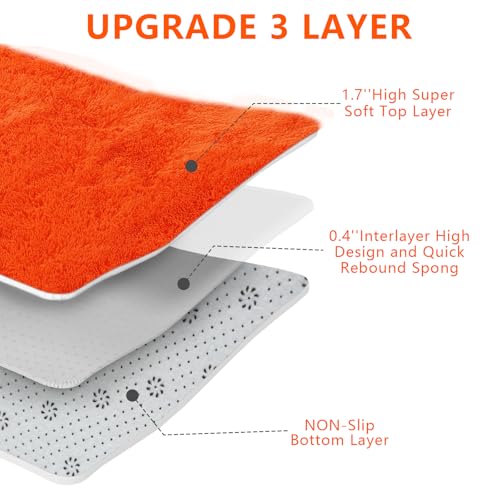 Orange Shag Area Rugs for Bedroom Living Room