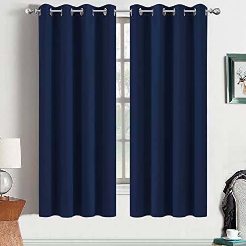 Room Darkening Curtains 52x63 inch Length Navy Blue (Navy Blue / 52"W x 63"L (Pack of 2))