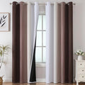 Brown and Greyish White Blackout Curtains 52Wx90L 2 Panels (Brown and Greyish White / 52"W x 90"L (Pack of 2))