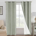 100% Blackout Linen Curtains 84" L 2 Panels Sage (Sage / 42"W x 84"L (Pack of 2))