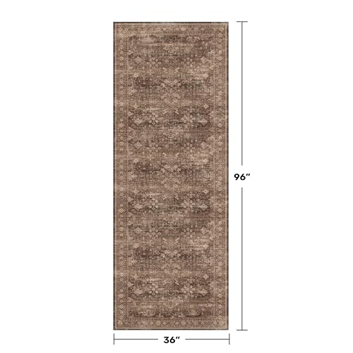 Brown Washable Long Runners for Hallways (3' x 8' (Runner) / Brown)
