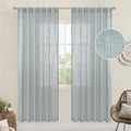 80 inch Linen Living Room Curtains (Greyish Blue / 52"W x 80"L (Pack of 2))