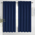 Wide Blackout Curtains for Bedroom 60 x 63 Inch Long Navy Blue (Navy Blue / 60"W x 63"L (Pack of 2))