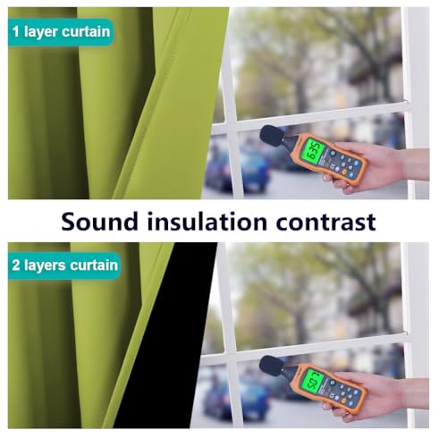 100% Blackout Lined Curtains (Fresh Green / 62"W x 63"L (Pack of 2))