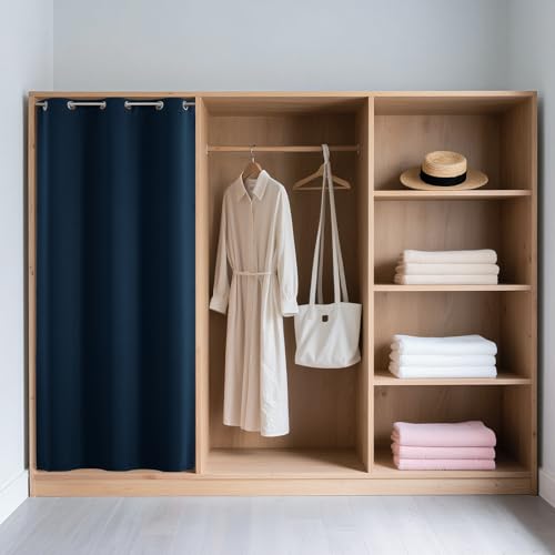 Door Curtain Blackout Curtains for Doorway Privacy Closet Drapes (Navy Blue / 52"W x 84"L (Pack of 1))