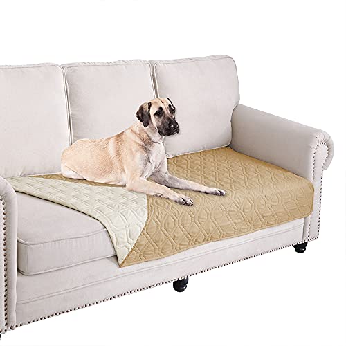 Waterproof Dog Bed Blankets Cover for Bed Couch Sofa Reversible (30x70 Inch (Pack of 1) / Sand+beige)
