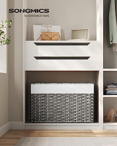 Woven Storage Basket with Lid (105 L / Gray)