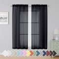 Black Sheer Curtains 63 Inch Length 2 Panels (Black / 42"W x 63"L (Pack of 2))
