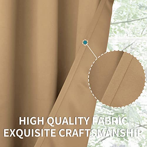Blackout Curtains for Living Room (Khaki / 52"W x 45"L (Pack of 2))