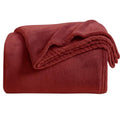 Fleece Blanket Burgundy Lightweight Super Soft Cozy Fuzzy Bed Blankets Microfiber Factory Shop (Burgundy / Throw(50"x60"))