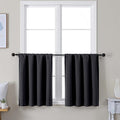 Ava Black Short 30 Inches Blackout Curtain 2 Panels Set (Black / 30"W x 30"L (Pack of 2))