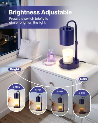 Dimmable Candle Warmer Lamp with Timer (Blue)