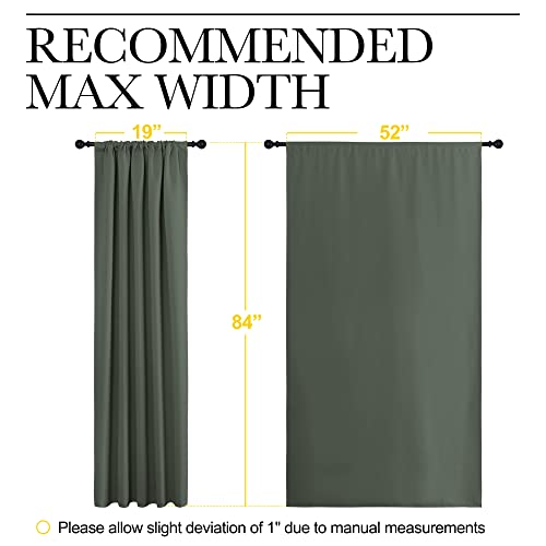 Bedroom Curtains Blackout Draperies (Dark Mallard / 52"W x 84"L (Pack of 2))