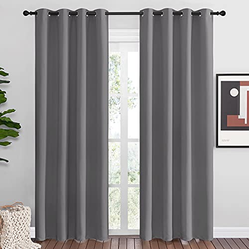 Blackout Curtains Panels for Bedroom (Grey / 52"W x 80"L (Pack of 2))