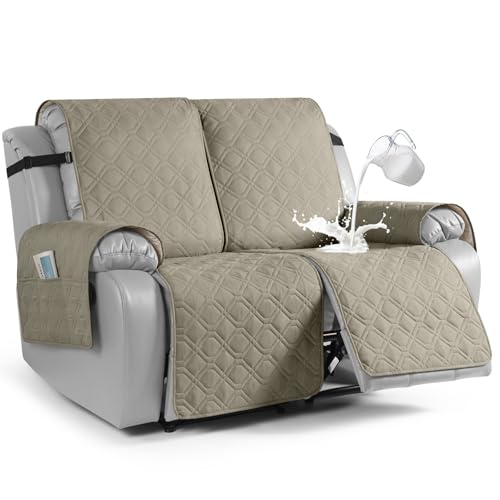 Waterproof Recliner Loveseat Covers Washable (Khaki / 2 Seater)