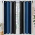 Dark Blue Black Ombre Curtains 52x63 Inche Long 2 (52"W x 63"L (Pack of 2) / Dark Blue and Black)