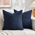 2 Packs Navy Blue Decorative Throw Pillow Covers 16x16 Inch for Living Room Couch Bed (Navy Blue / 16" x 16" (Pack of 2))