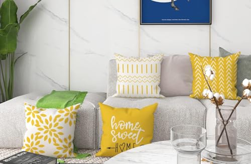 Pillow Covers 22x22 Set of 4 (A-yellow / 22" x 22" (Pack of 4))