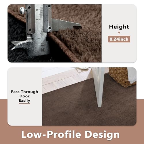 5x7 Pure Brown Area Rug Non (12 Pure Brown / 5' x 7' (Rectangular))