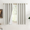 100% Absolutely Blackout Linen Curtains with Thermal Insulated White Liner (62"W x 63"L (Pack of 2) / Ivory)