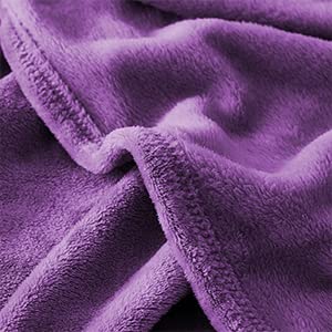 Super Soft Throw Blanket Premium Silky Flannel Fleece Throw Size Purple Microfiber Lightweight Blanket All Season Use (Purple / Throw(50"x60"))