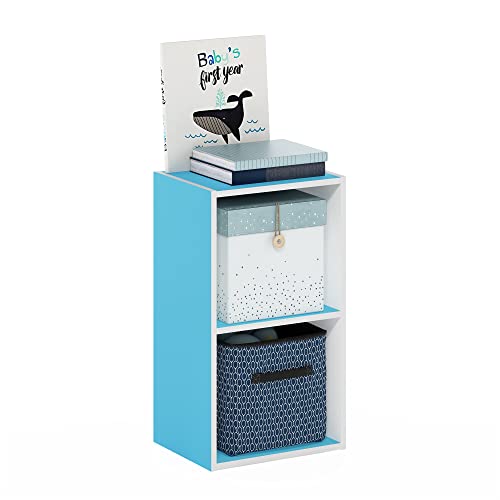 PASIR Book Shelf (White/Light Blue / 2-Cube)