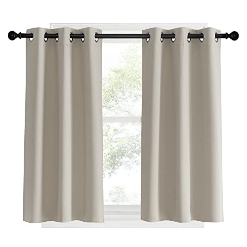 Room Darkening Short Curtain Panels for Cafe (Natural / 34"W x 40"L (Pack of 2))