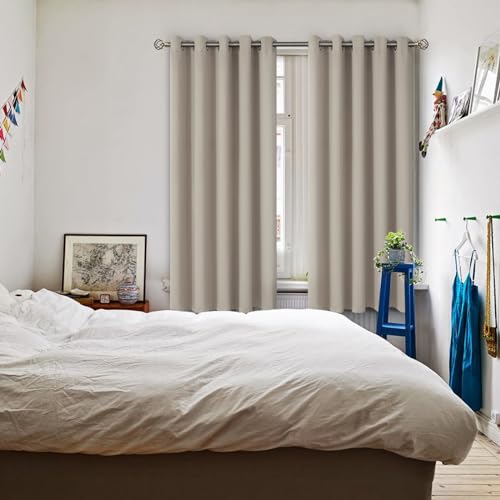 Camel Room Darkening Curtains 63 Inch for Bedroom (Camel / 70"W x 63"L (Pack of 2))