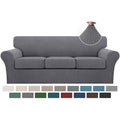 4 Piece Sofa Covers for 3 Cushion Couch Sofa Slipcover Soft Couch Cover for Dogs (Sofa (3 Cushion) / Charcoal Gray)