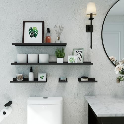 Black Floating Shelves for Wall Decor (Black / 23.6in)