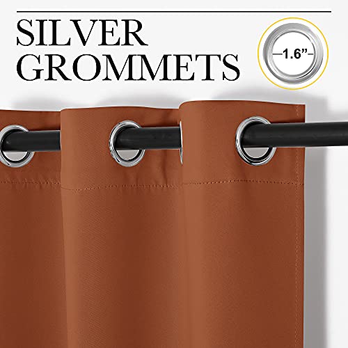 Blackout Curtains for Sliding Door 2 PCs 55 x 108 (Burnt Orange / 55"W x 108"L (Pack of 2))