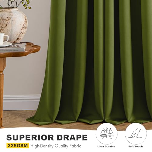 Blackout Curtains for Bedroom 2 Panel 40"x84" Long Light Olive Green (Light Olive Green / 40"W x 84"L (Pack of 2))
