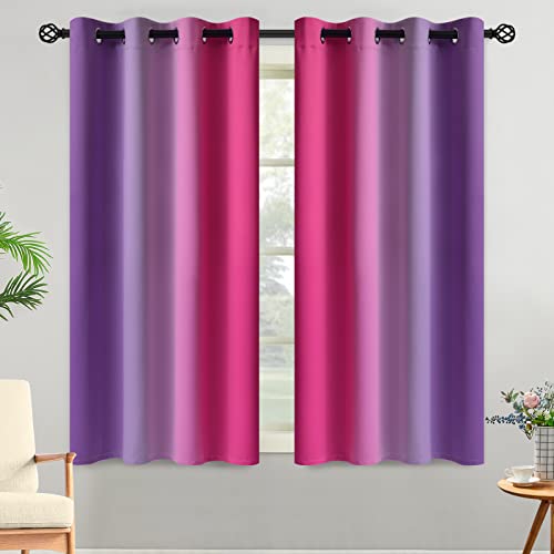 Pink and Purple Blackout Curtains (52"W x 54"L (Pack of 2) / Pink and Purple)