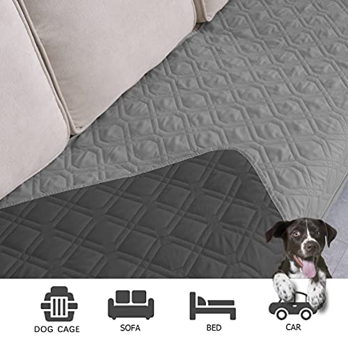 Waterproof Dog Bed Blankets Cover for Bed Couch Sofa Reversible (30x70 Inch (Pack of 1) / Grey+dark Grey)