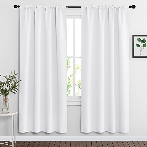 Curtains for Bedroom Living Room Nursery Office 72 inches Long (Pure White / 42"W x 72"L (Pack of 2))
