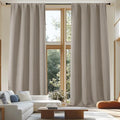 Blackout Extra 10ft Curtains for Patio 120 Inches Long 2 Panels Set (Stone / 50"W x 120"L (Pack of 2))