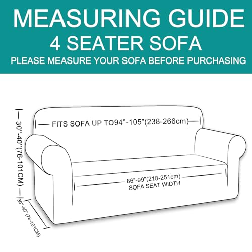 4 Seater Stretch Couch Cover for 3 Cushion Sofa (Black / Xxl Sofa)