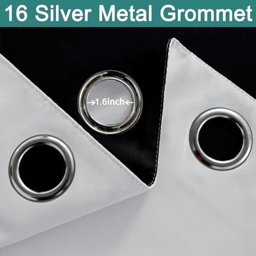 Greyish White Blackout Patio Door Curtain Panels W100 x L84 (100"W x 84"L (Pack of 1) / Greyish White)